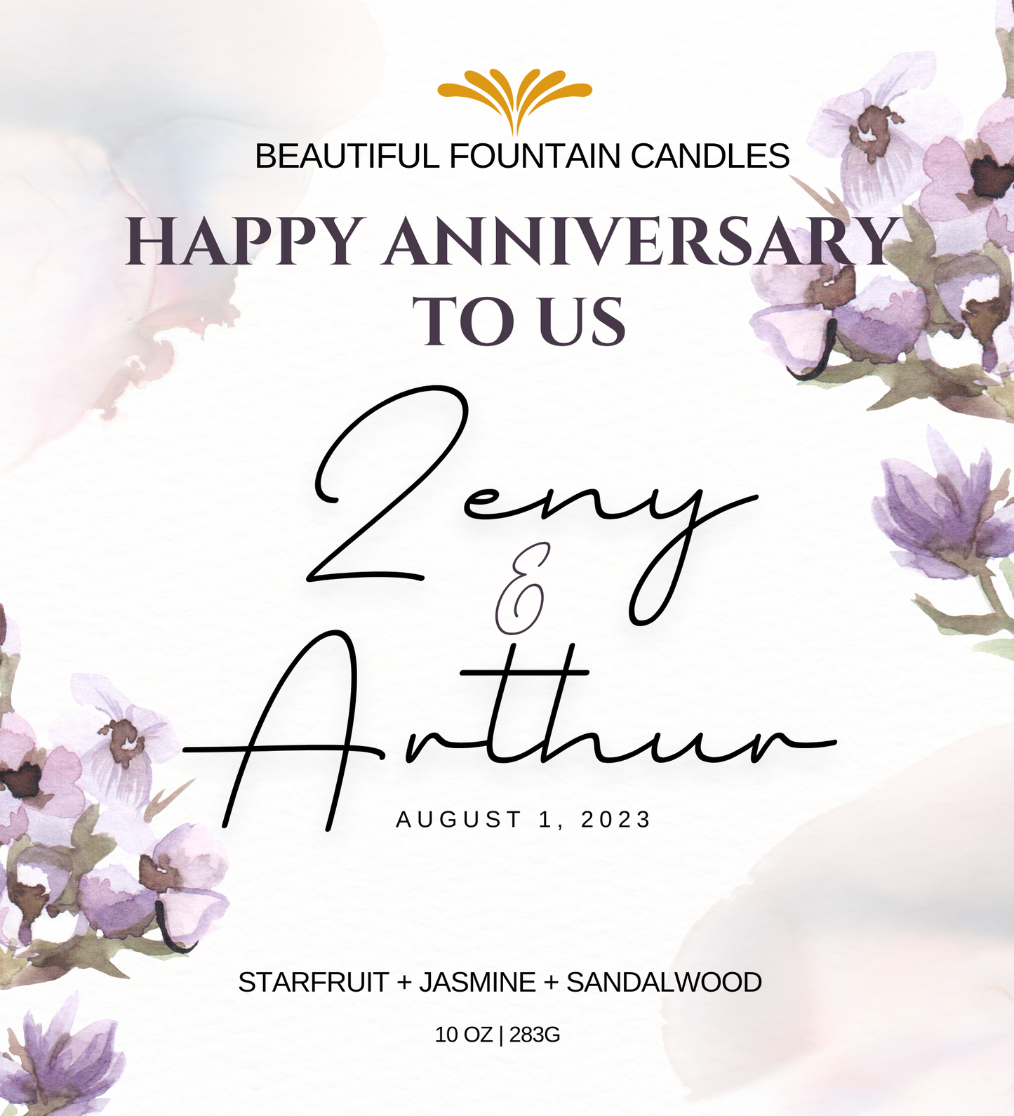 Personalized Candle Sample Template